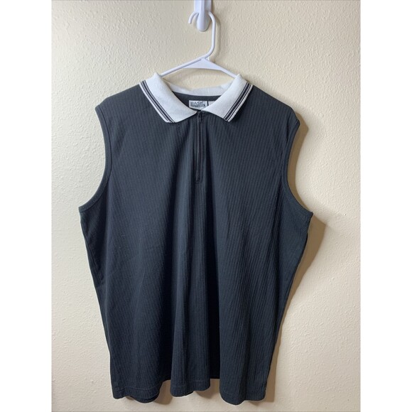 Basic Editions Vintage 90's Black Ribbed Zipper Neck Sleeveless Casual Tank 2x - Picture 8 of 8